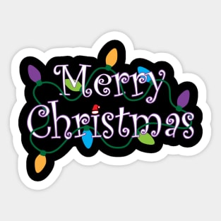 Merry Christmas White and Purple Sticker